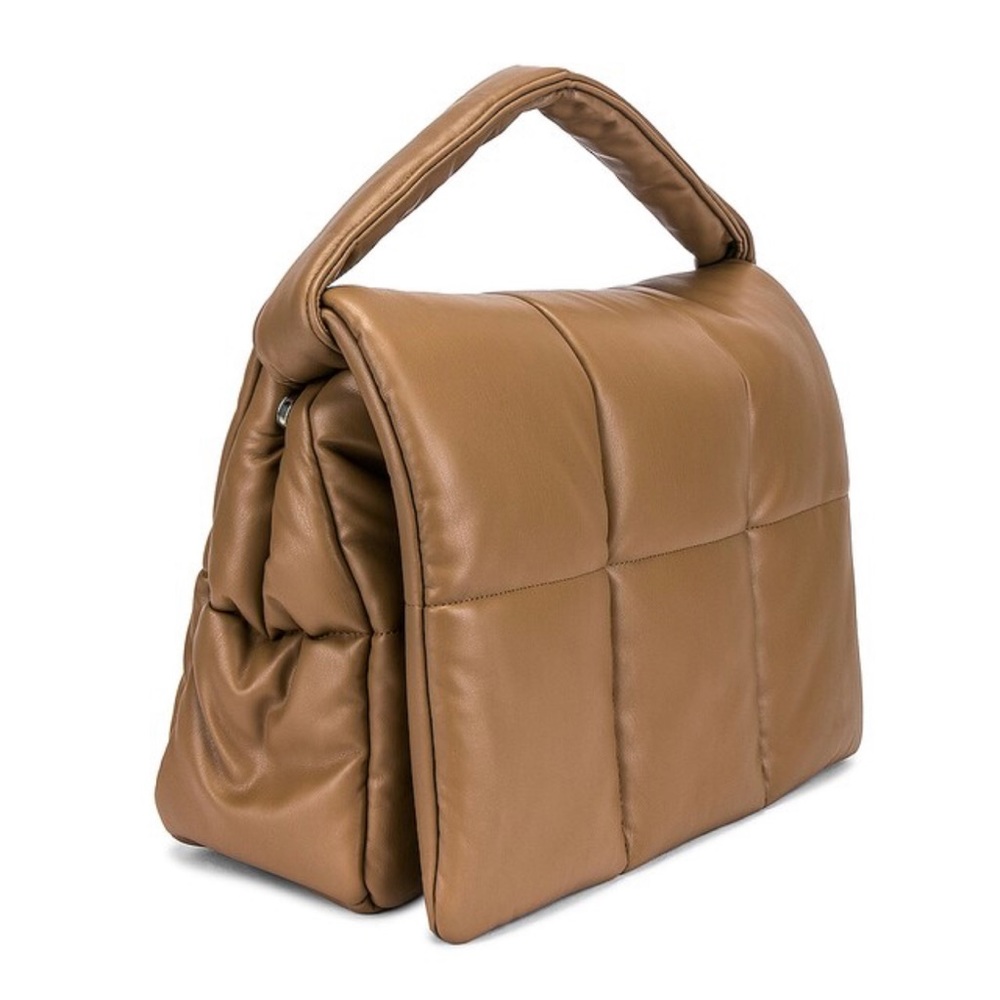 Stand Studio Tan Padded Leather Top-Handle Clutch